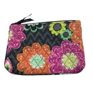 Vera Bradley Ziggy Zinnia Quilted Floral Zipper Pouch Wallet 6"x8.5"